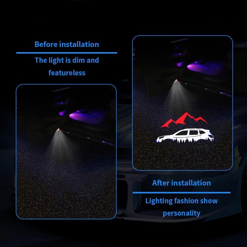 uunonaha 2 pcs Non-Fading LED Car Door Logo Lights Courtesy Projector Laser Welcome Light Ghost Shadow Forester Outback Ascent Legacy Accessories Puddle lamp Compatible with Forester Outback Ascent Legacy - Image 4